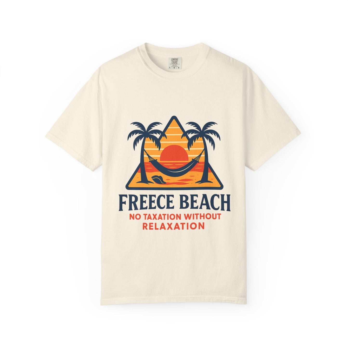 Freece Beach “No Taxation Without Relaxation” Sunset Tee