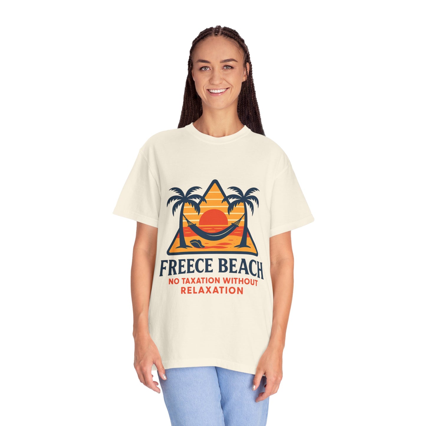 Freece Beach “No Taxation Without Relaxation” Sunset Tee