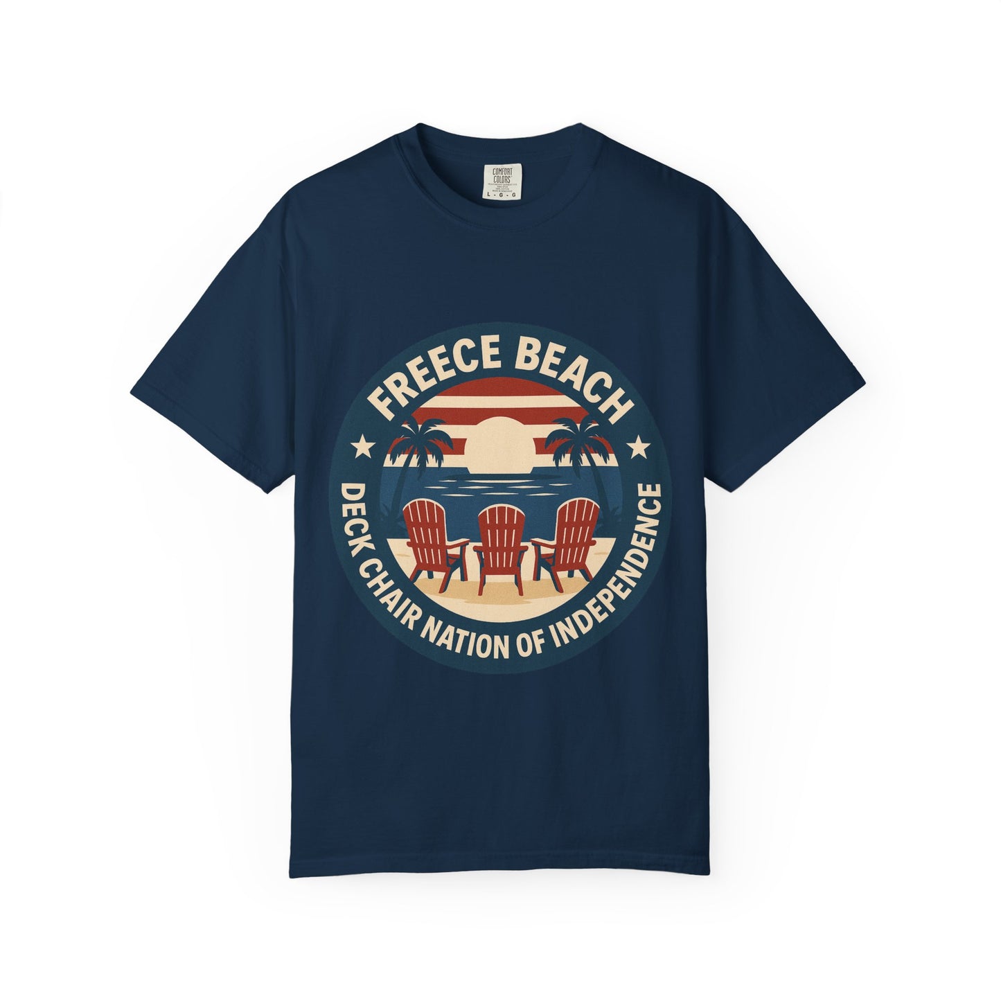 Freece Beach “Deck Chair Nation of Independence” Tee - Patriotic Edition