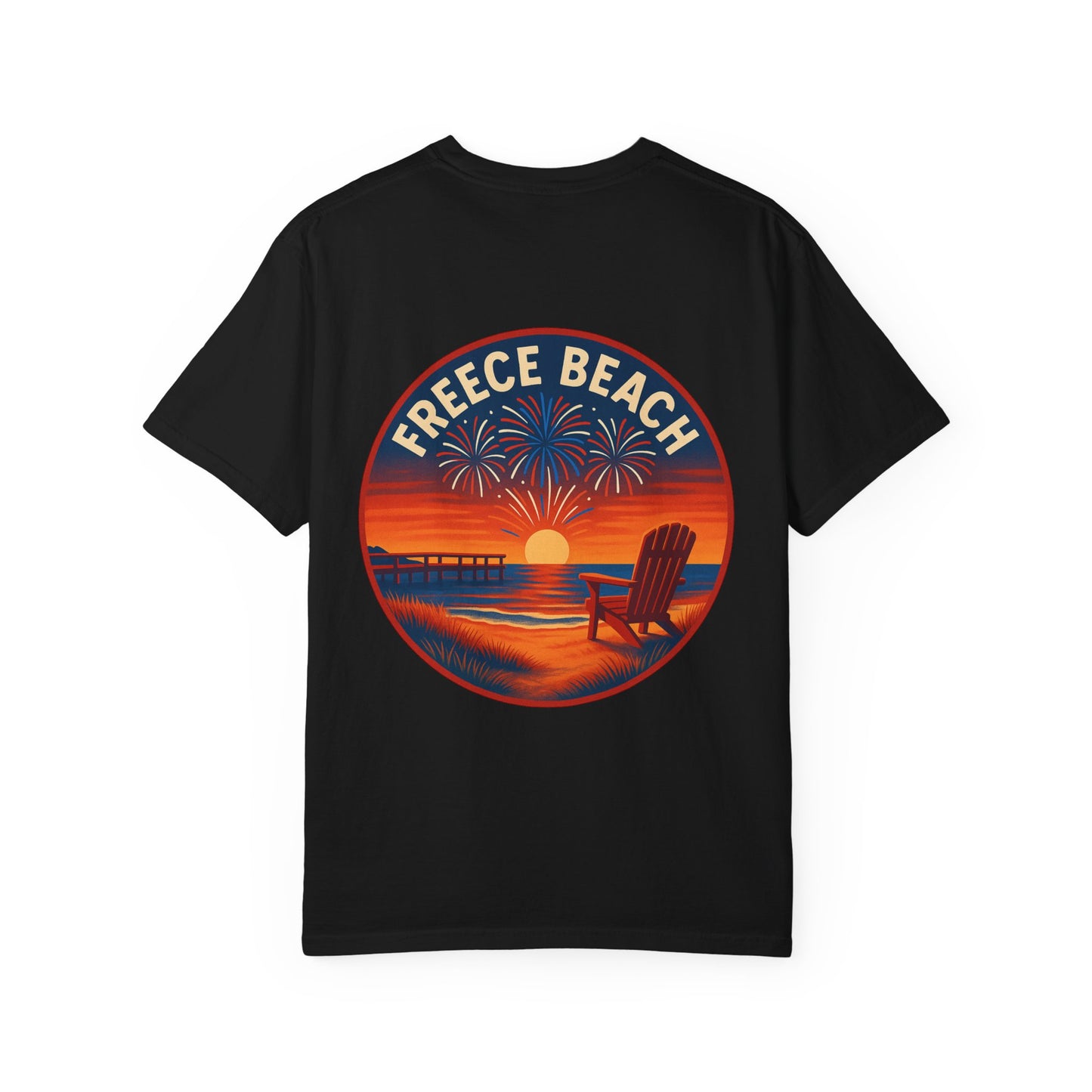 Freece Beach “Sunset & Sparks” Tee - Patriotic Edition