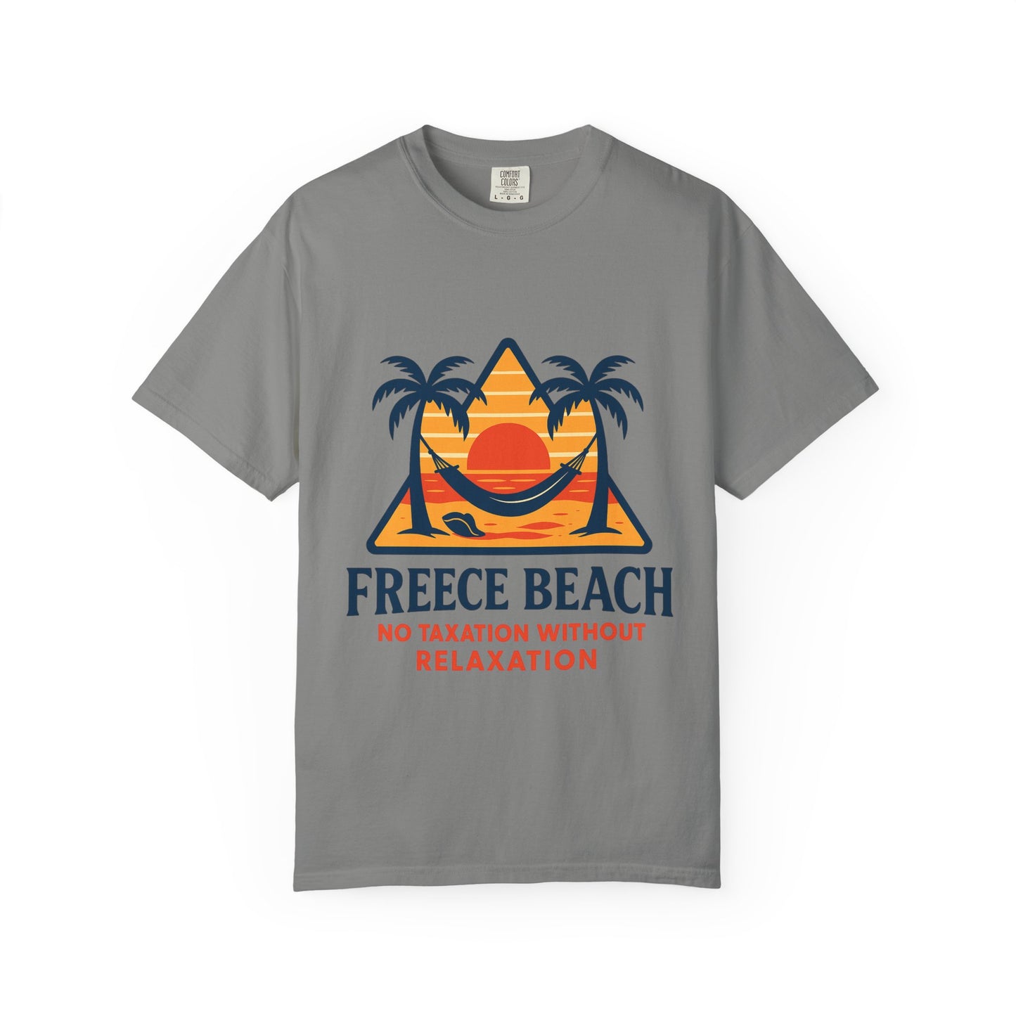 Freece Beach “No Taxation Without Relaxation” Sunset Tee
