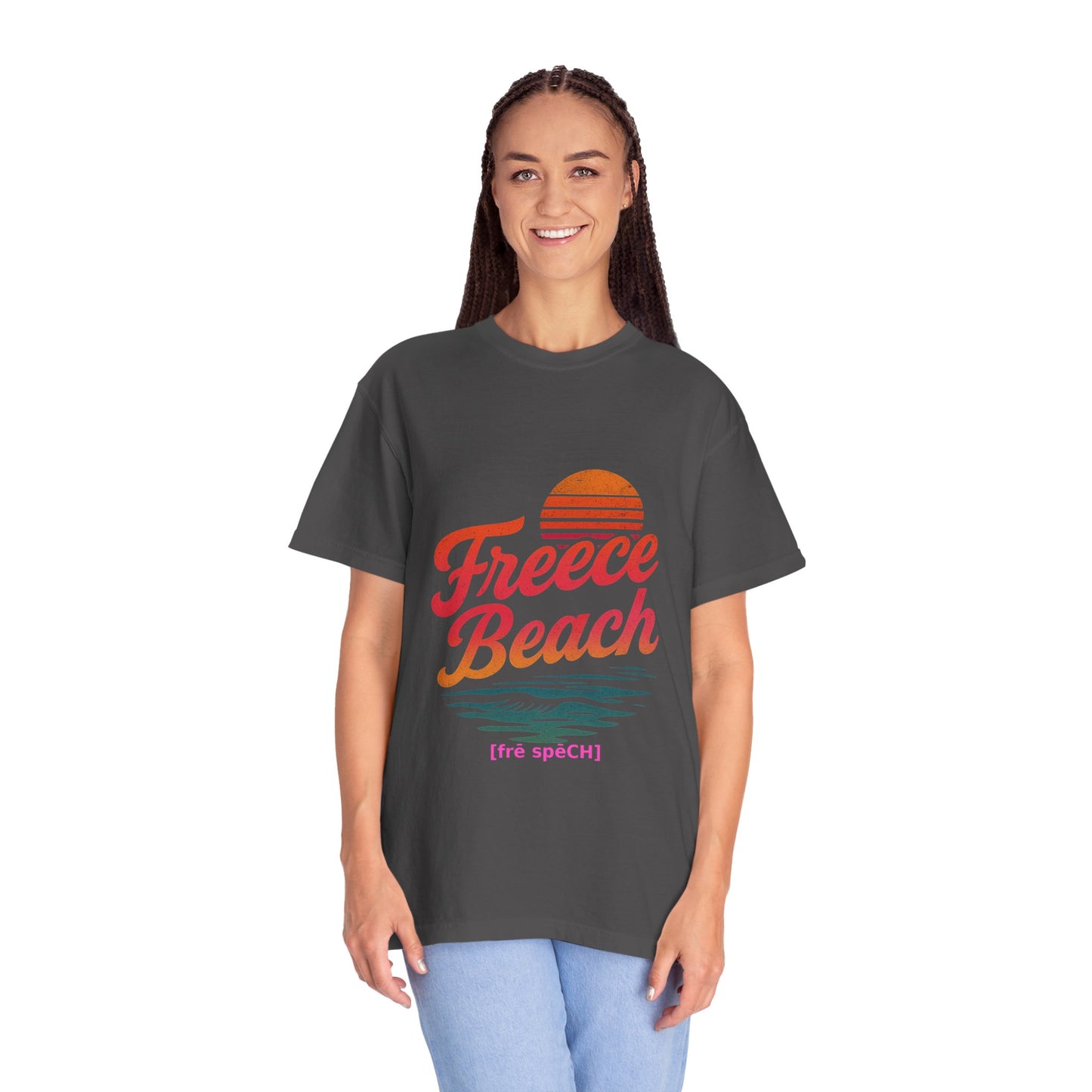 Sunset Fleece Beach Retro Vibe Tee
