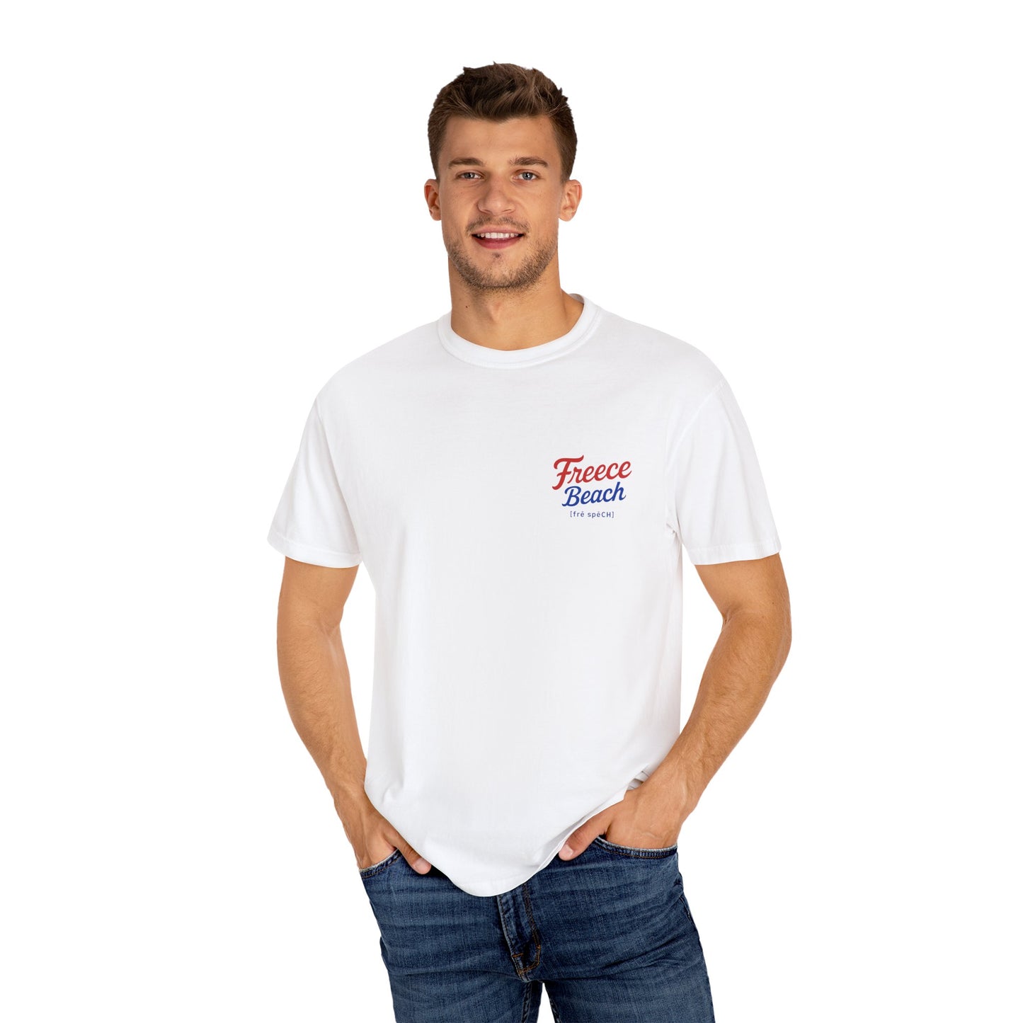 Freece Beach “Sunset & Sparks” Tee - Patriotic Edition