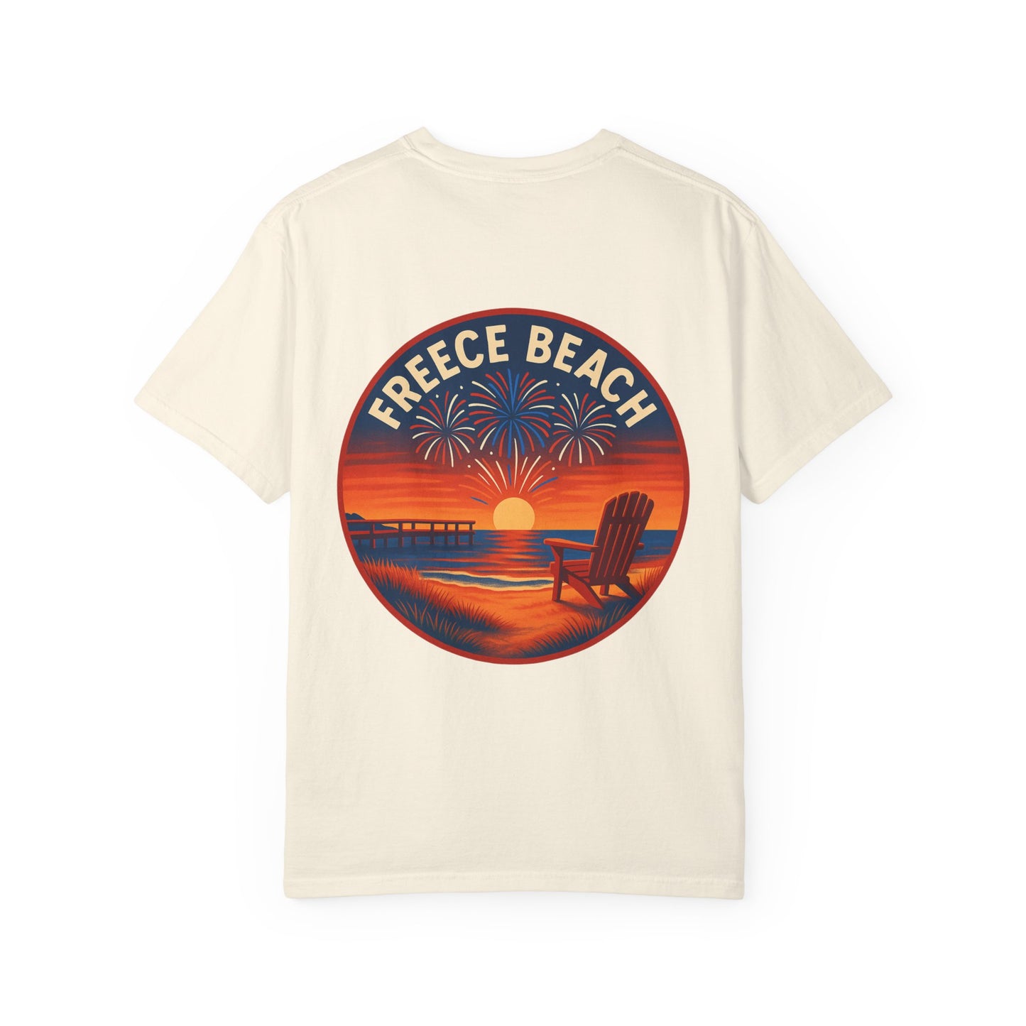 Freece Beach “Sunset & Sparks” Tee - Patriotic Edition