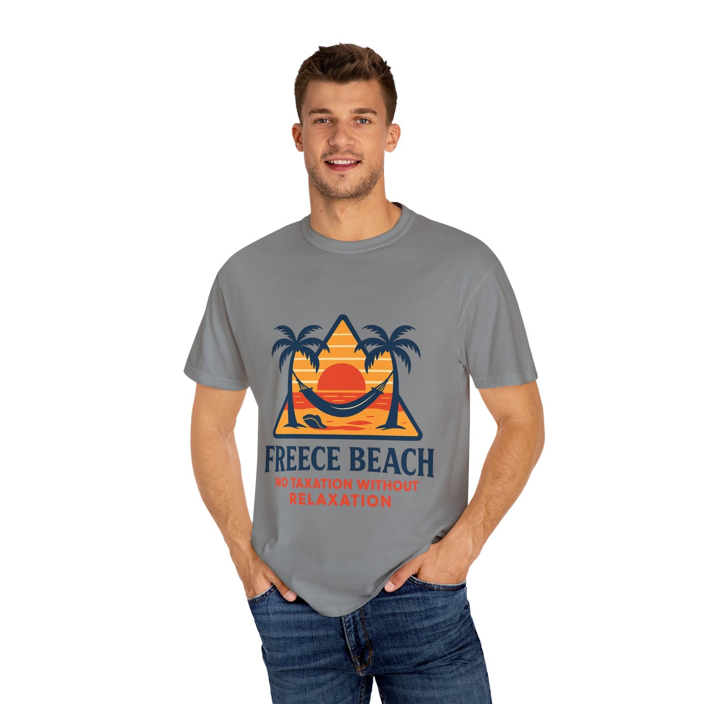 Freece Beach “No Taxation Without Relaxation” Sunset Tee
