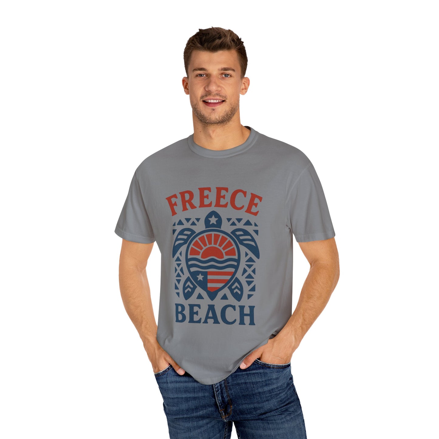 Freece Beach Tribal Turtle Tee – Patriotic Edition
