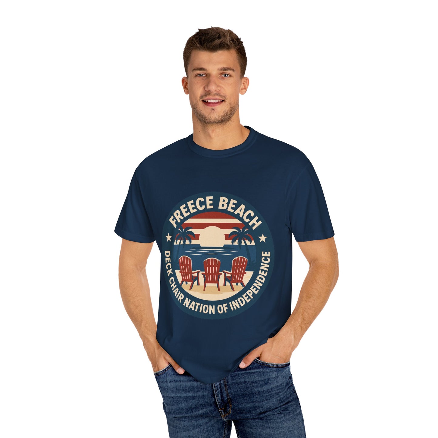 Freece Beach “Deck Chair Nation of Independence” Tee - Patriotic Edition