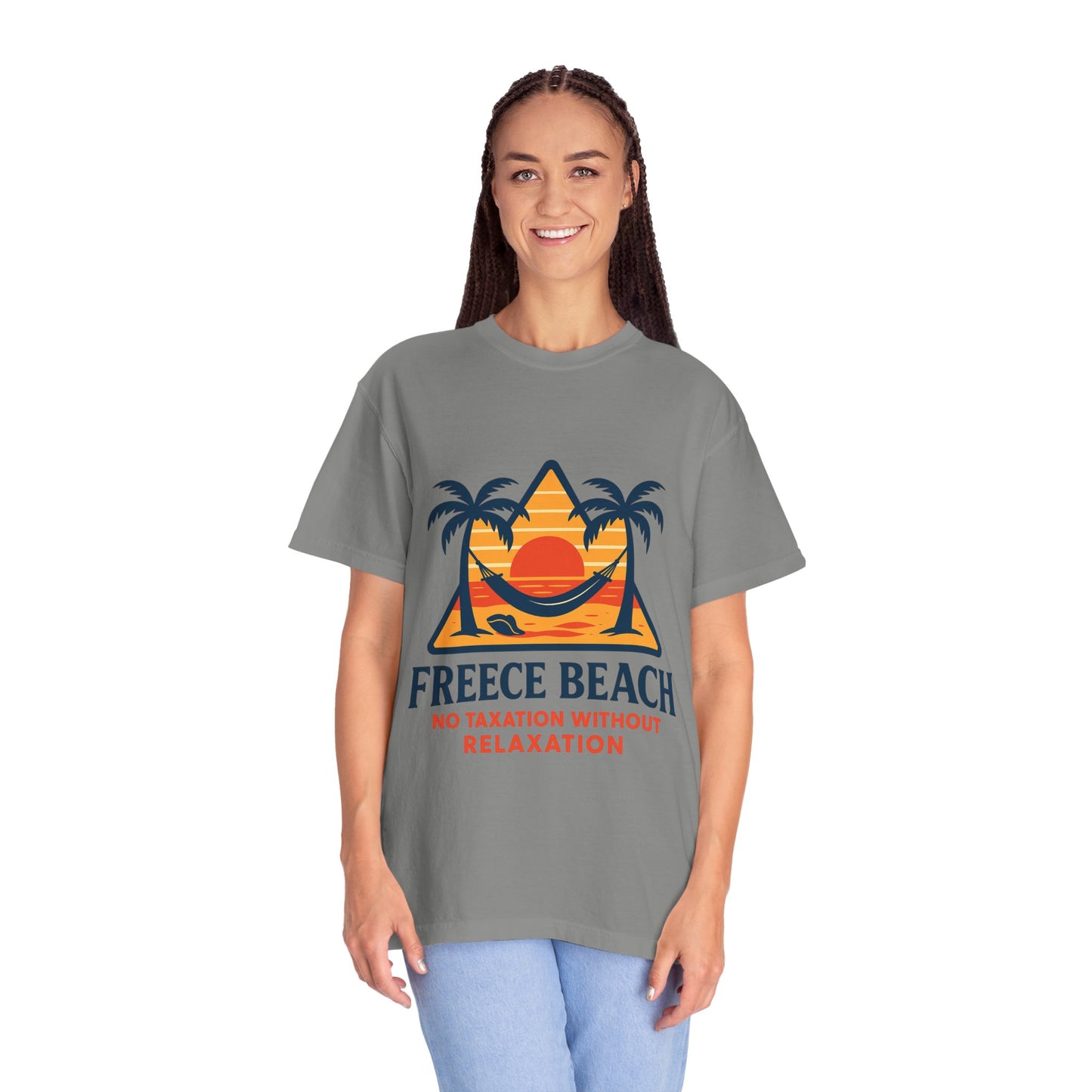 Freece Beach “No Taxation Without Relaxation” Sunset Tee