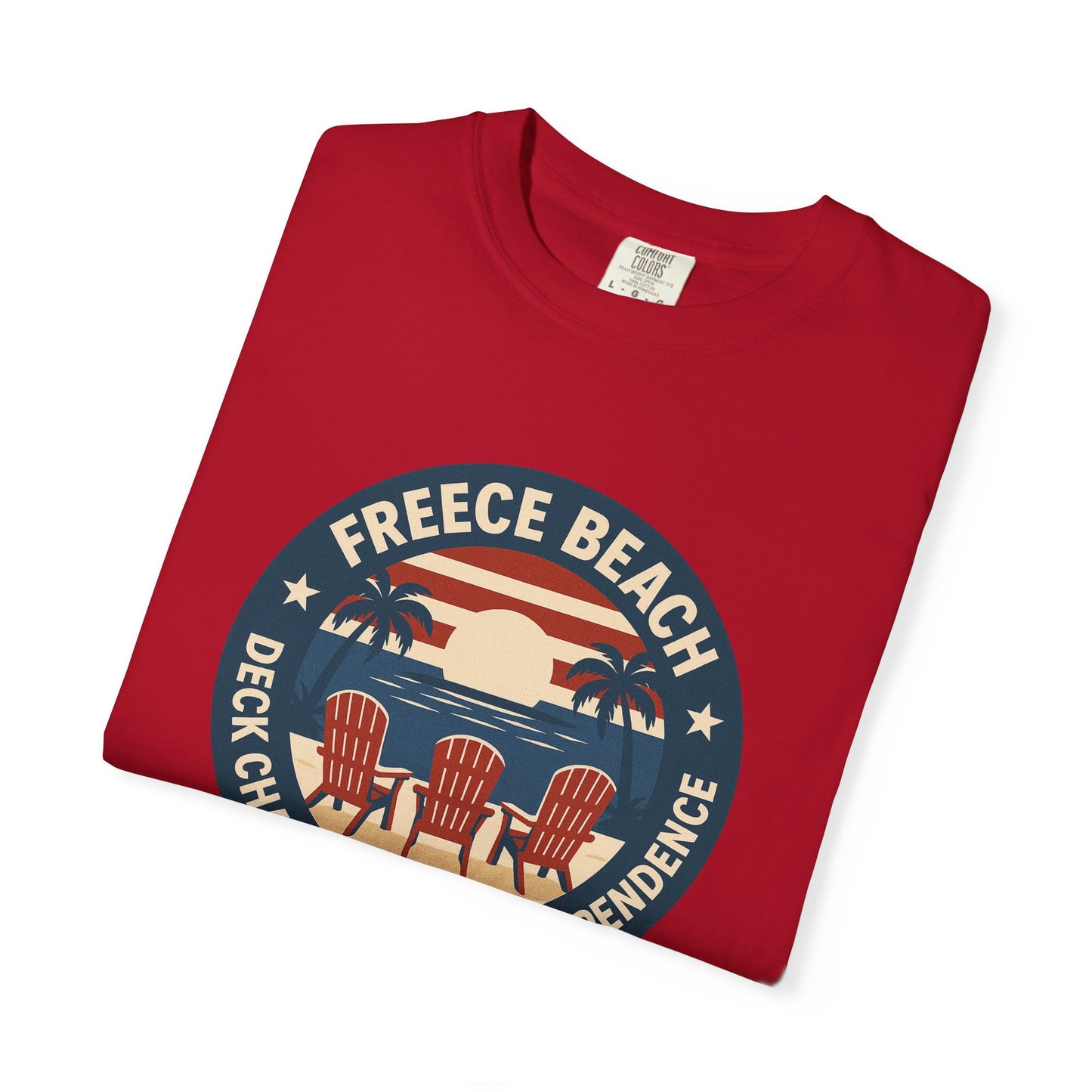 Freece Beach Graphic T-Shirt - Deck Chair Nation of Independence - Patriotic Edition