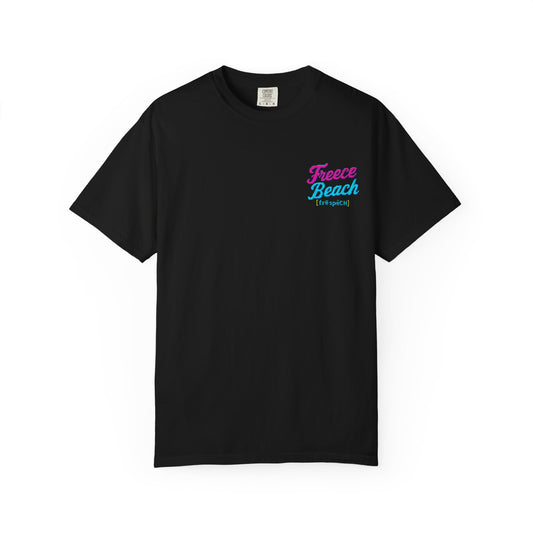 Freece Beach Graphic T-Shirt - Neon Retro Logo Tee