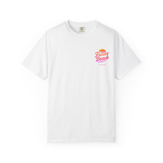 Freece Beach Graphic T-Shirt — Warm Neon Logo Tee