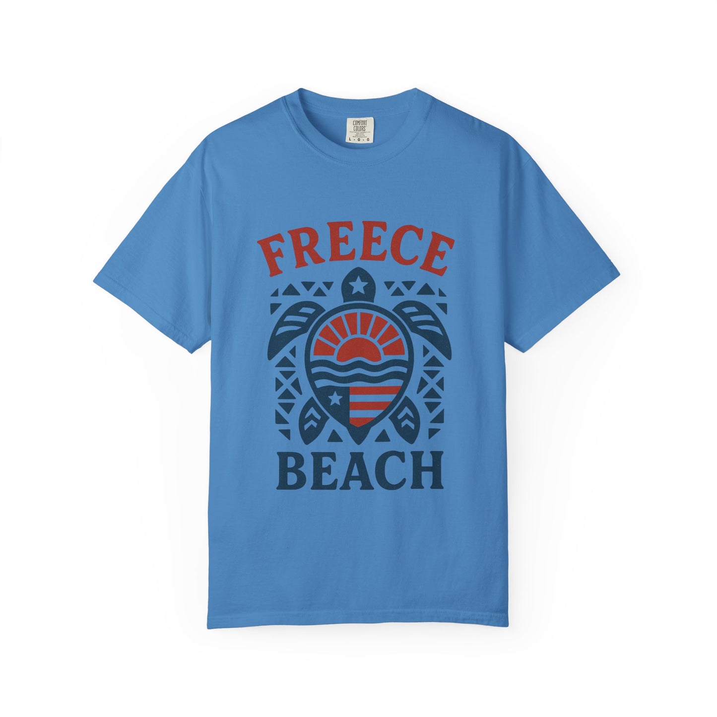 Freece Beach Tribal Turtle Tee – Patriotic Edition