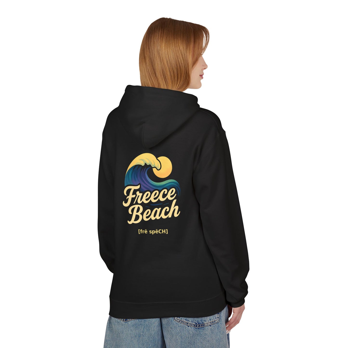Freece Beach Hoodie - Midnight Wave Logo Pullover