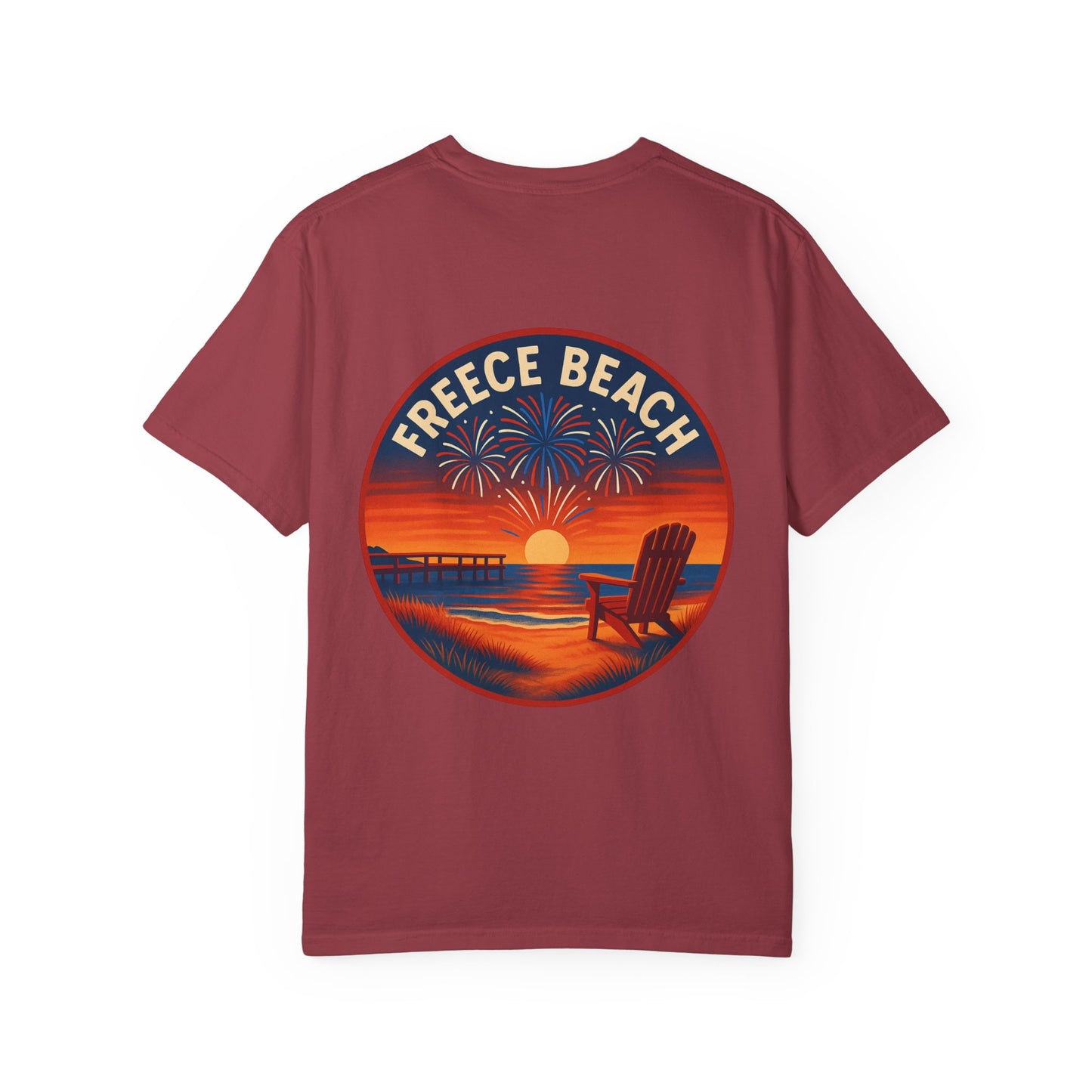 Freece Beach “Sunset & Sparks” Tee - Patriotic Edition