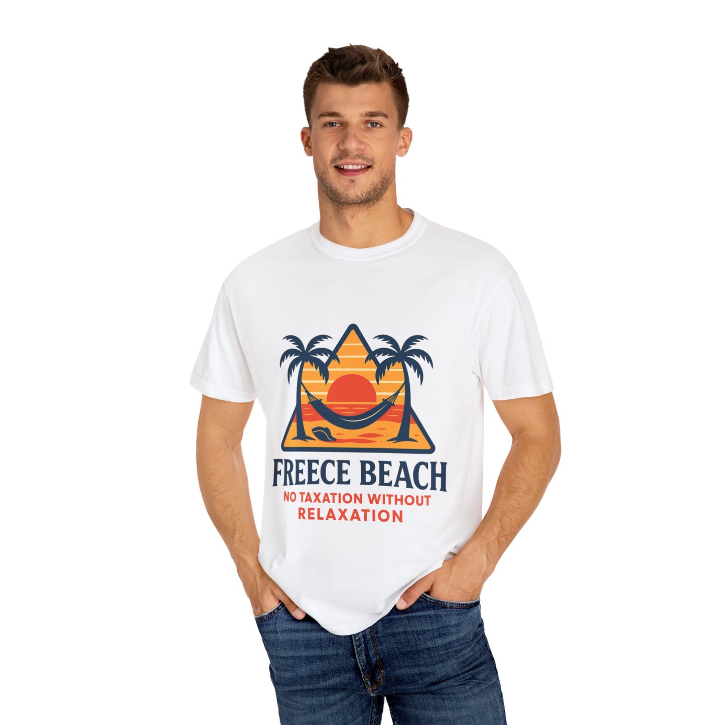 Freece Beach “No Taxation Without Relaxation” Sunset Tee