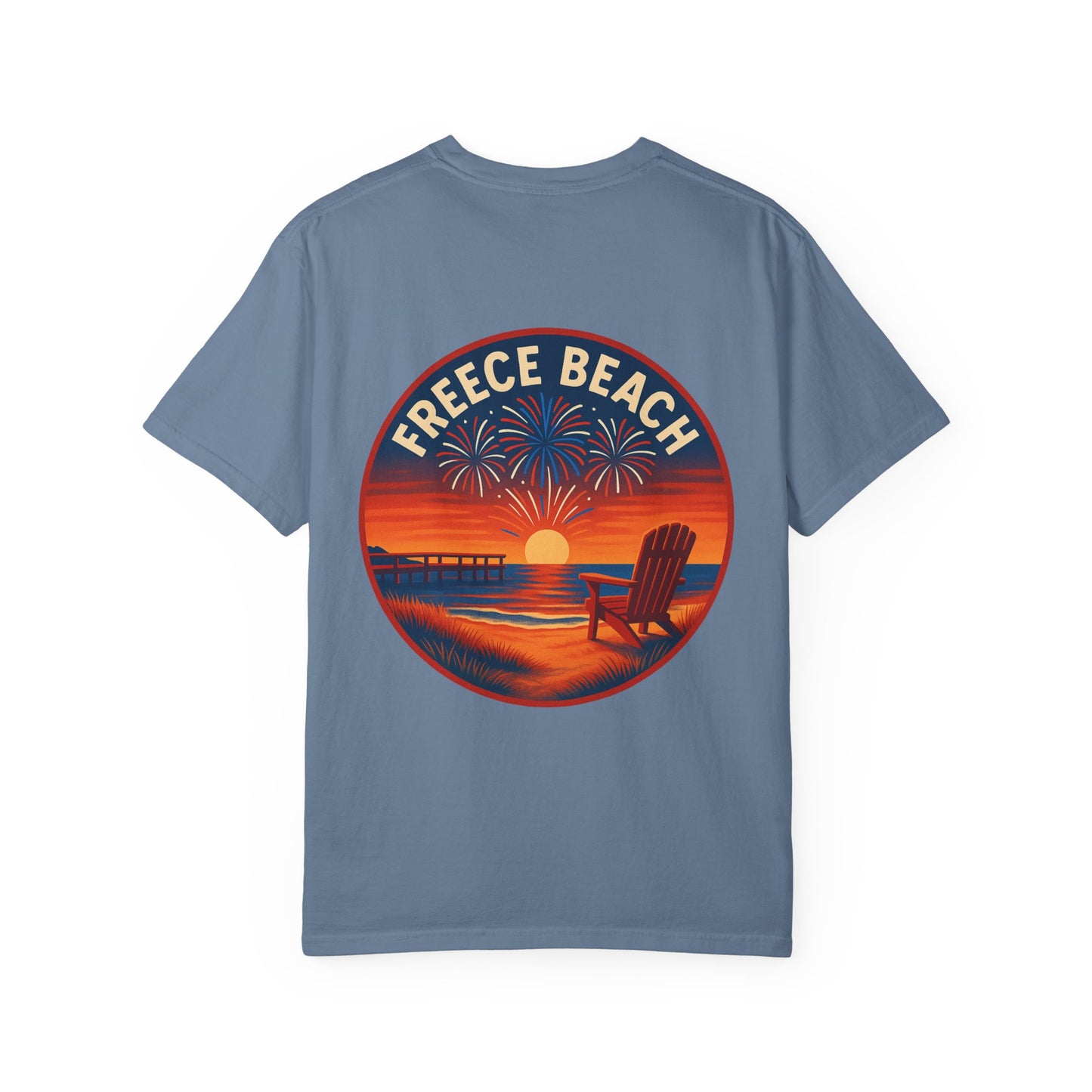 Freece Beach “Sunset & Sparks” Tee - Patriotic Edition