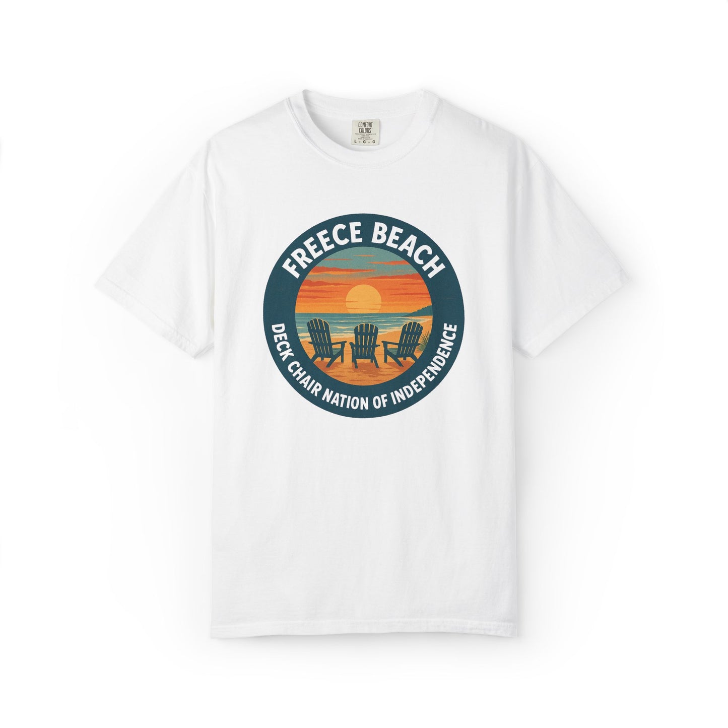 Freece Beach Graphic T-Shirt - Deck Chair Nation of Independence