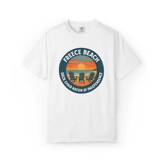 Freece Beach Graphic T-Shirt - Deck Chair Nation of Independence