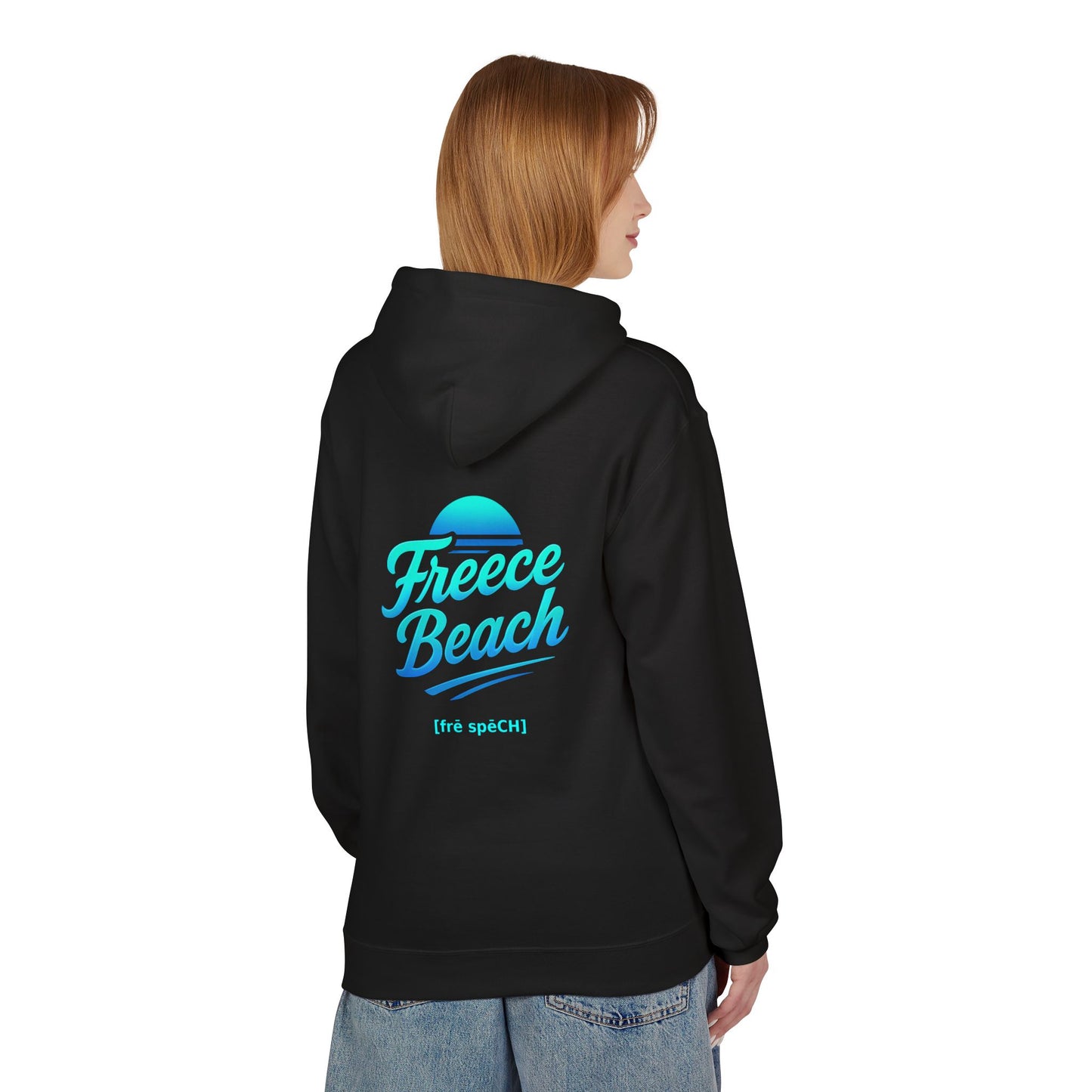 Freece Beach Hoodie - Cool Neon Logo Pullover