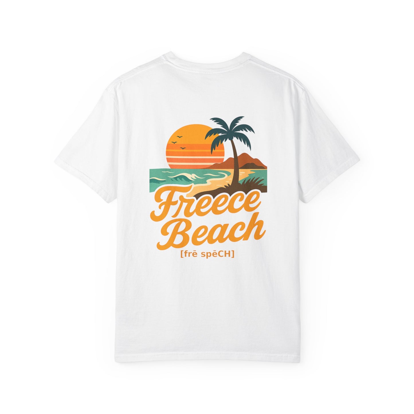 Freece Beach Graphic T-Shirt — Vintage Sunset Logo Tee