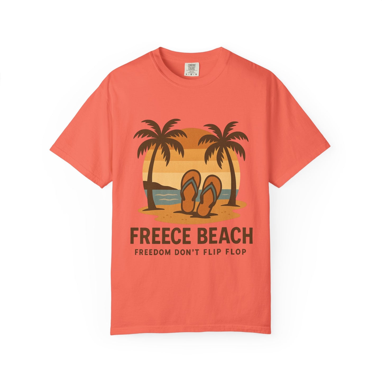 Freece Beach Graphic T-Shirt - Freedom Don’t Flip Flop