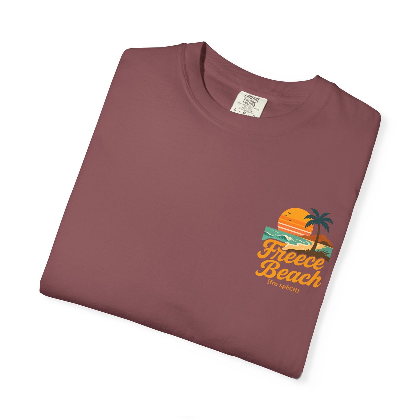 Freece Beach Graphic T-Shirt — Vintage Sunset Logo Tee