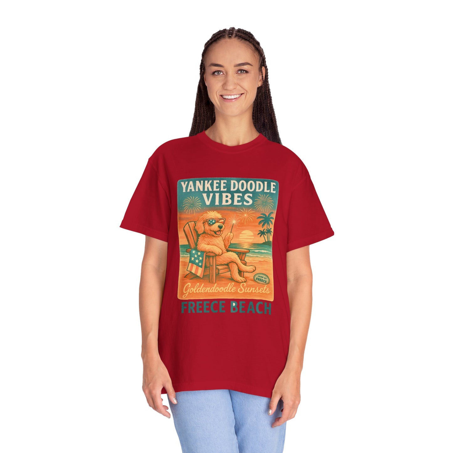Freece Beach Goldendoodle Sunsets Tee