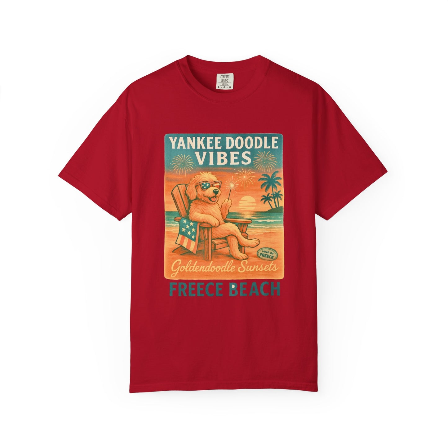 Freece Beach Goldendoodle Sunsets Tee