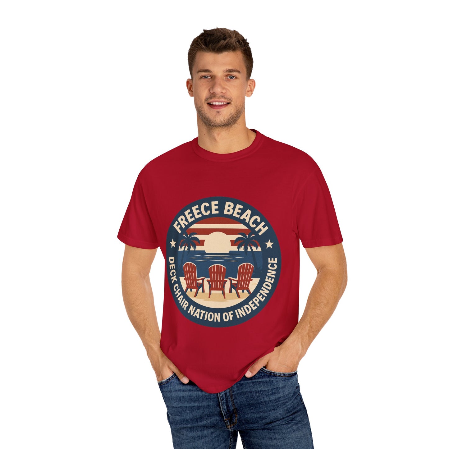 Freece Beach “Deck Chair Nation of Independence” Tee - Patriotic Edition