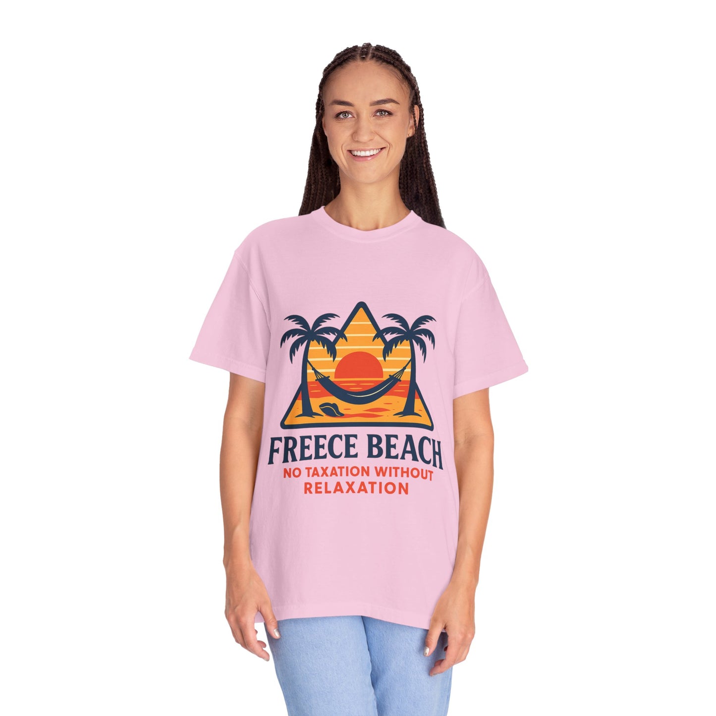 Freece Beach “No Taxation Without Relaxation” Sunset Tee