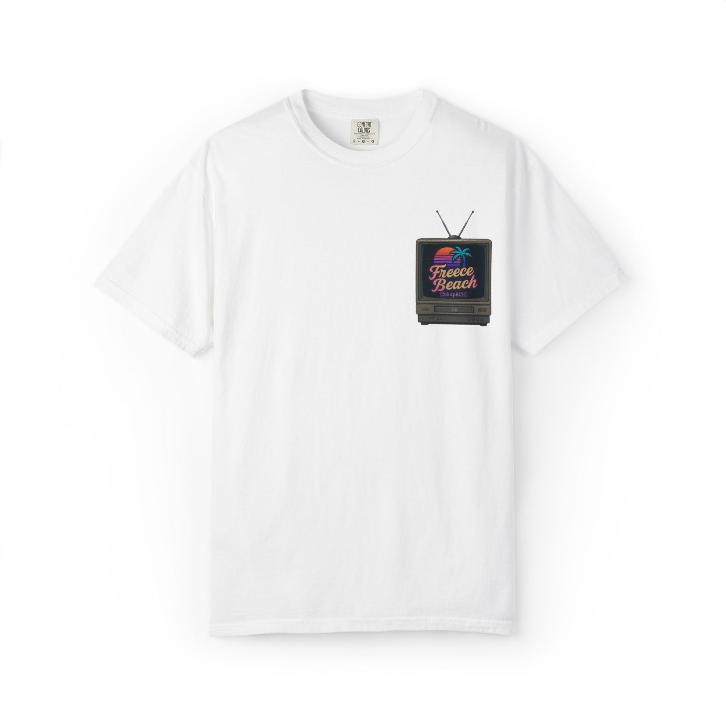 Freece Beach Graphic T-Shirt - Retro TV Logo Tee