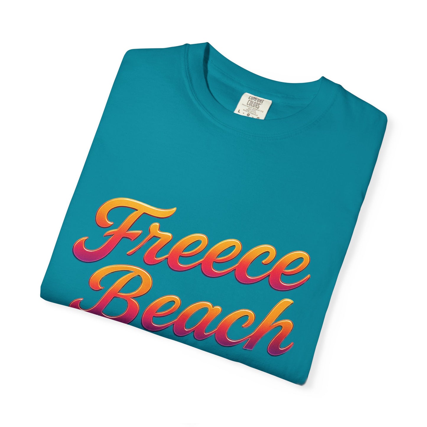Freece Beach Graphic T‑Shirt — Neon Heat Logo Tee