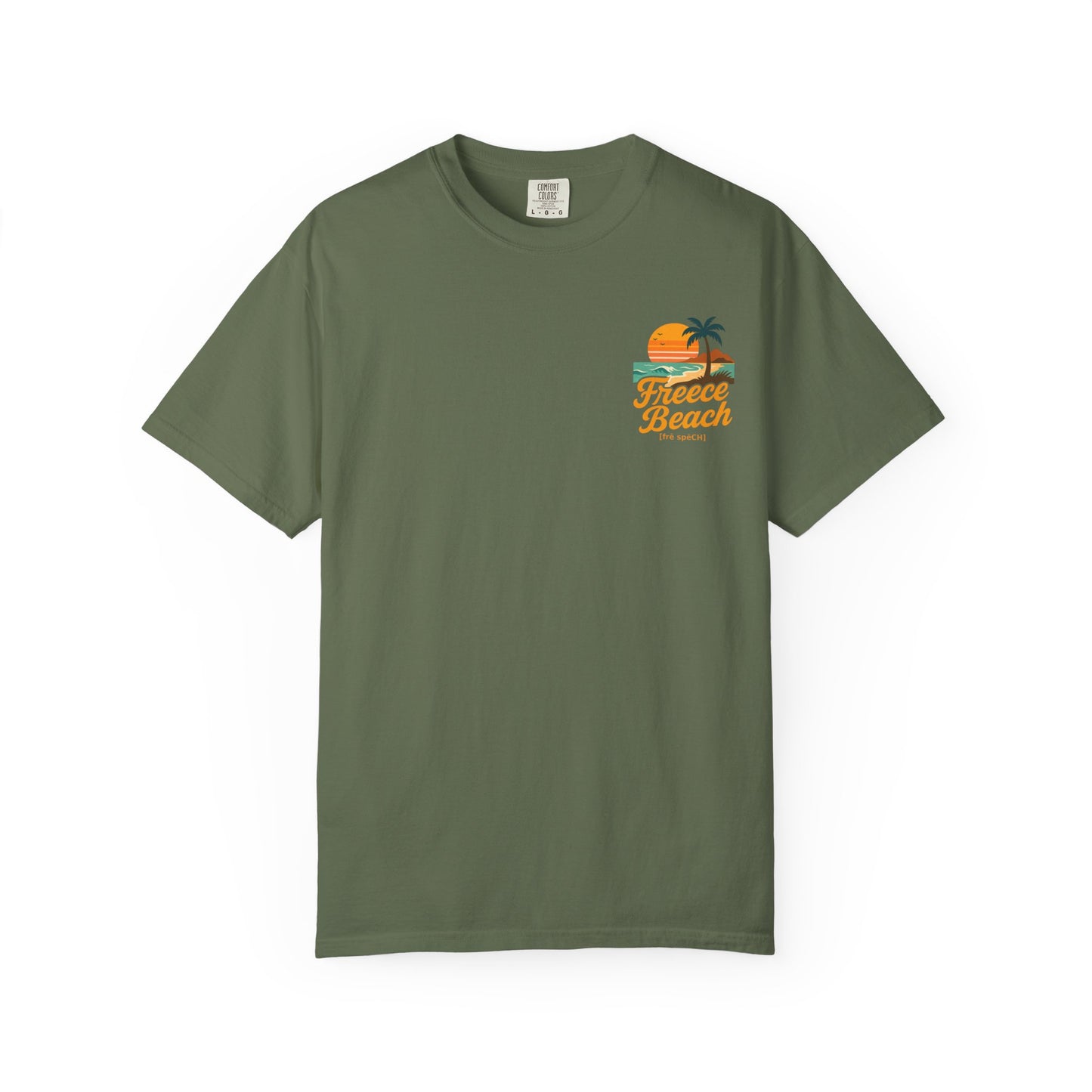 Freece Beach Graphic T-Shirt — Vintage Sunset Logo Tee