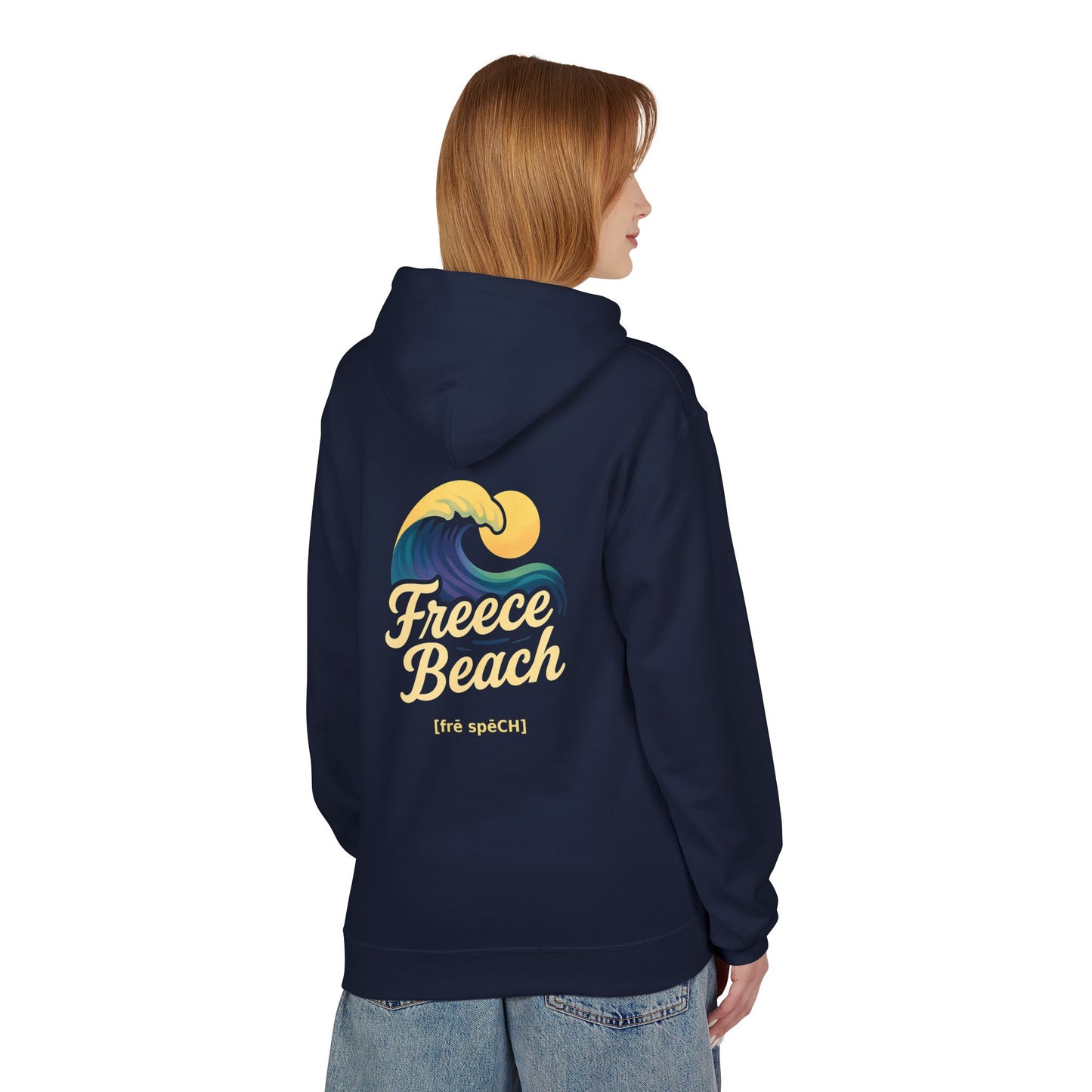 Freece Beach Hoodie - Midnight Wave Logo Pullover