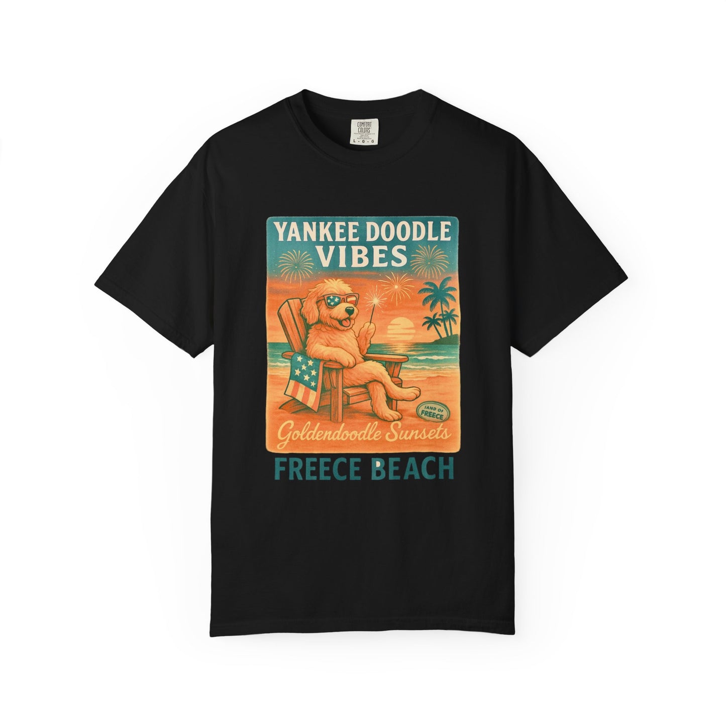 Freece Beach Goldendoodle Sunsets Tee