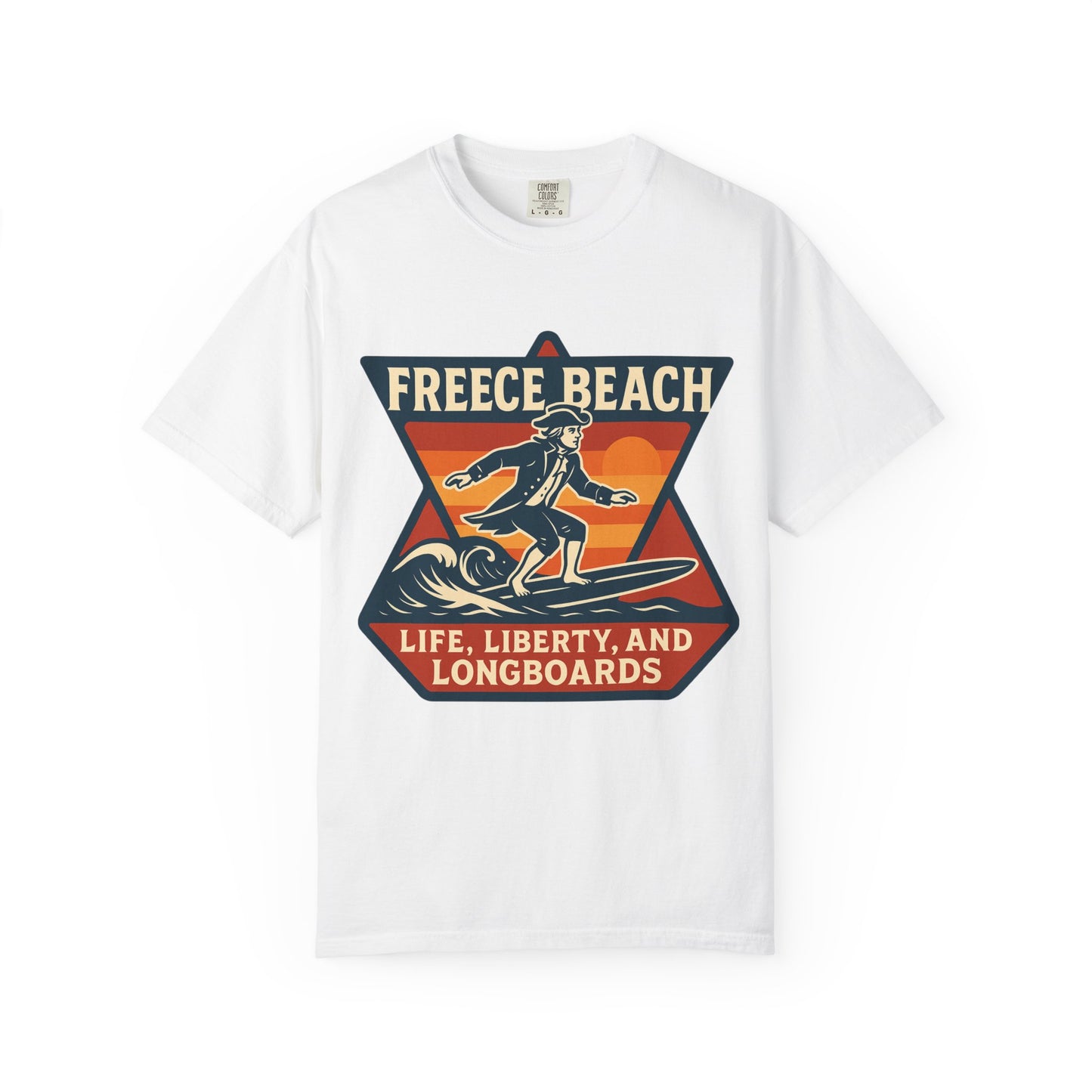 Freece Beach Graphic T-Shirt - Life, Liberty & Longboards