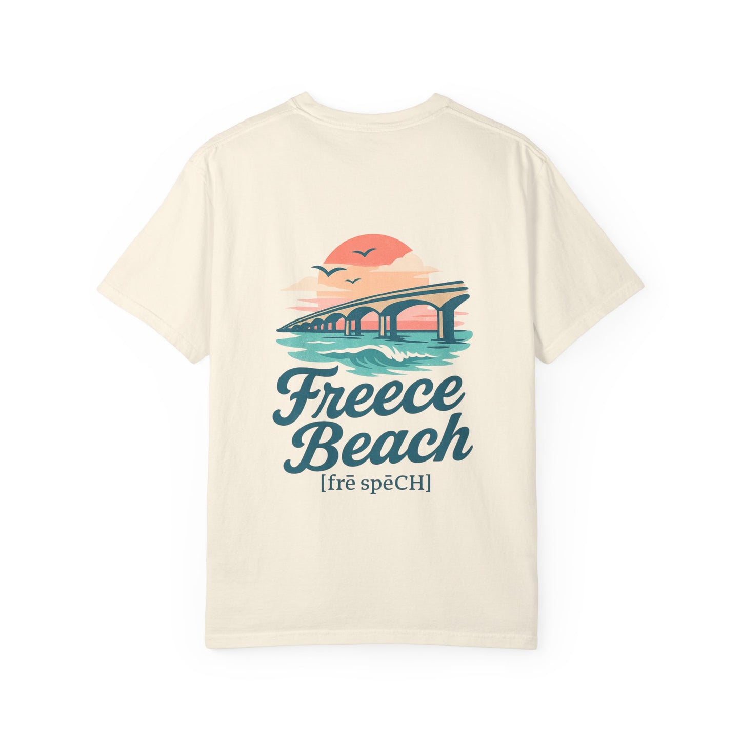 Freece Beach Graphic T-Shirt - Sunset Bridge Logo Tee
