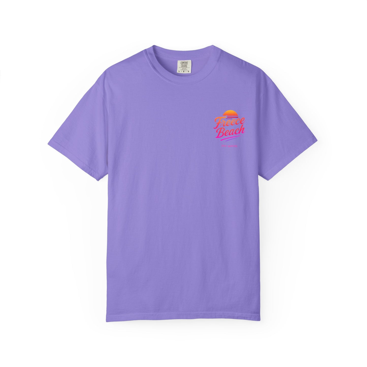 Freece Beach Graphic T-Shirt — Warm Neon Logo Tee