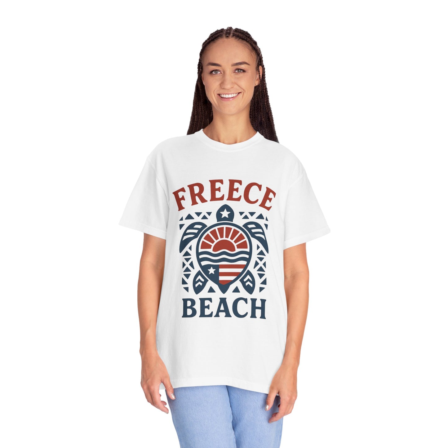 Freece Beach Tribal Turtle Tee – Patriotic Edition