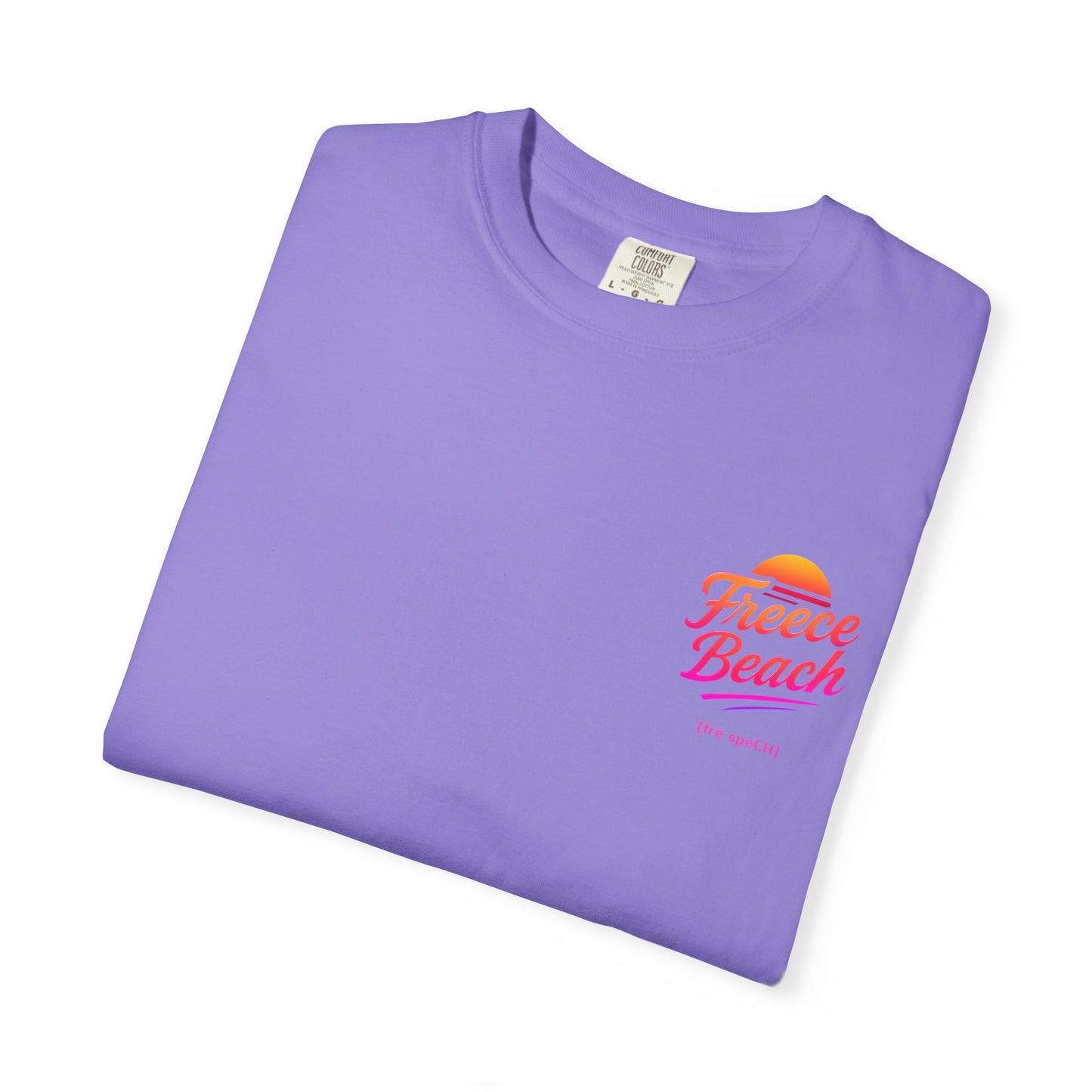 Freece Beach Graphic T-Shirt — Warm Neon Logo Tee