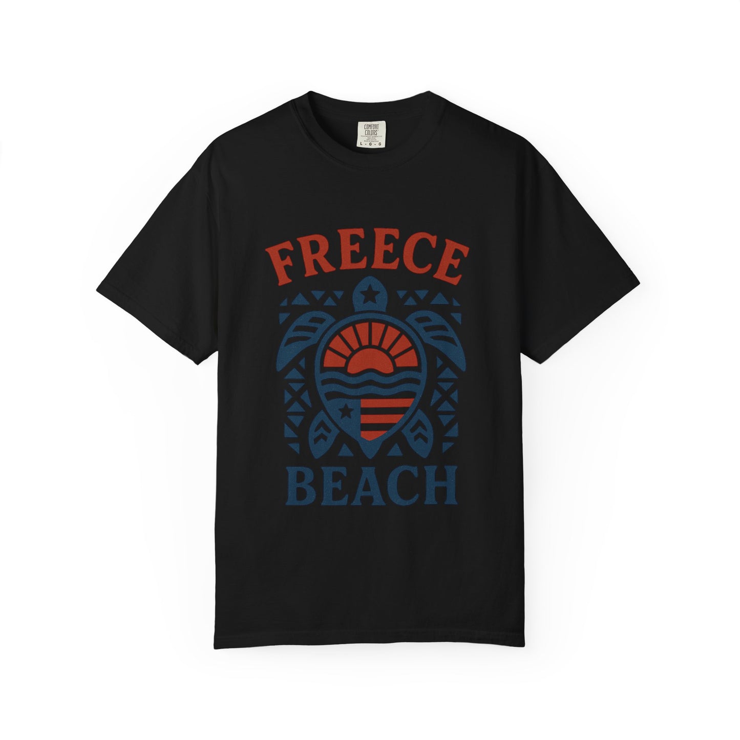 Freece Beach Tribal Turtle Tee – Patriotic Edition