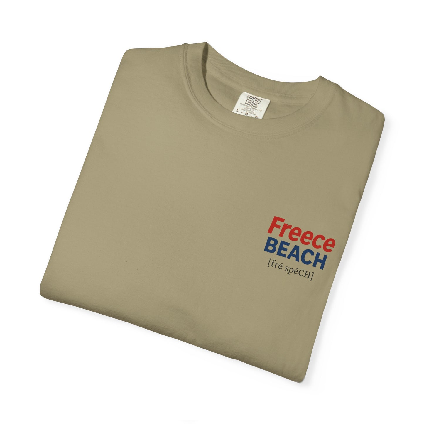 Freece Beach Graphic T-shirt - Bold Patriotic Logo
