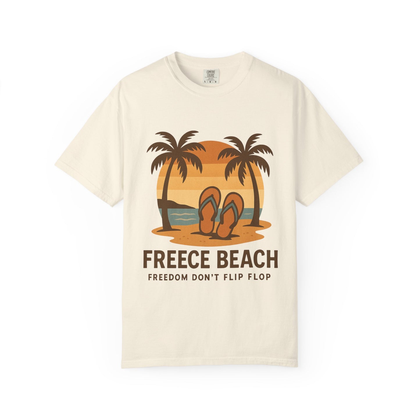 Freece Beach Graphic T-Shirt - Freedom Don’t Flip Flop