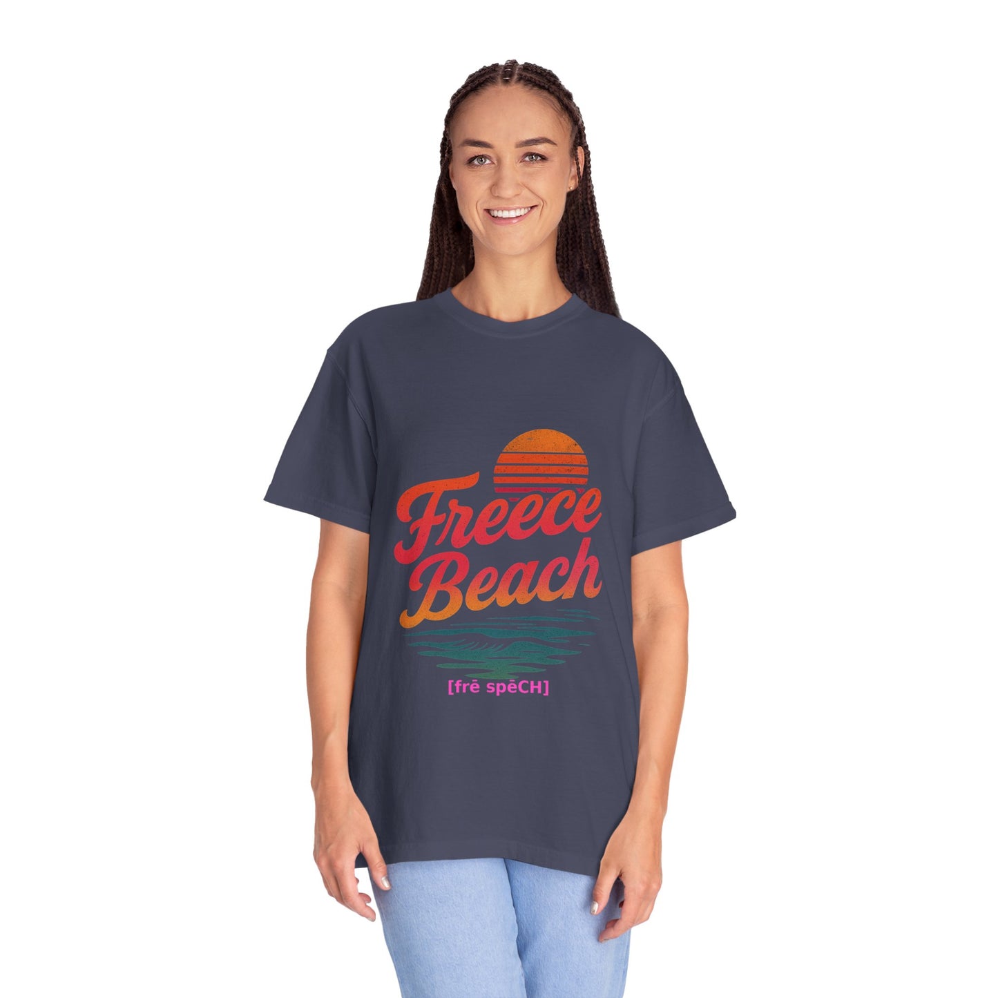 Sunset Fleece Beach Retro Vibe Tee
