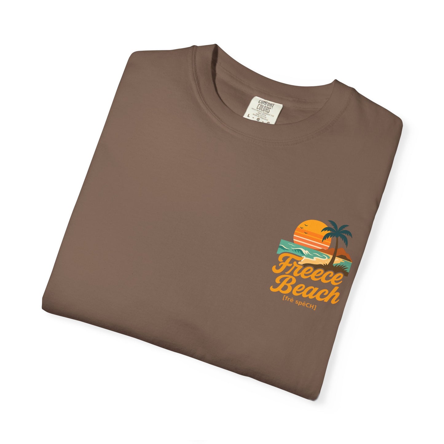 Freece Beach Graphic T-Shirt — Vintage Sunset Logo Tee