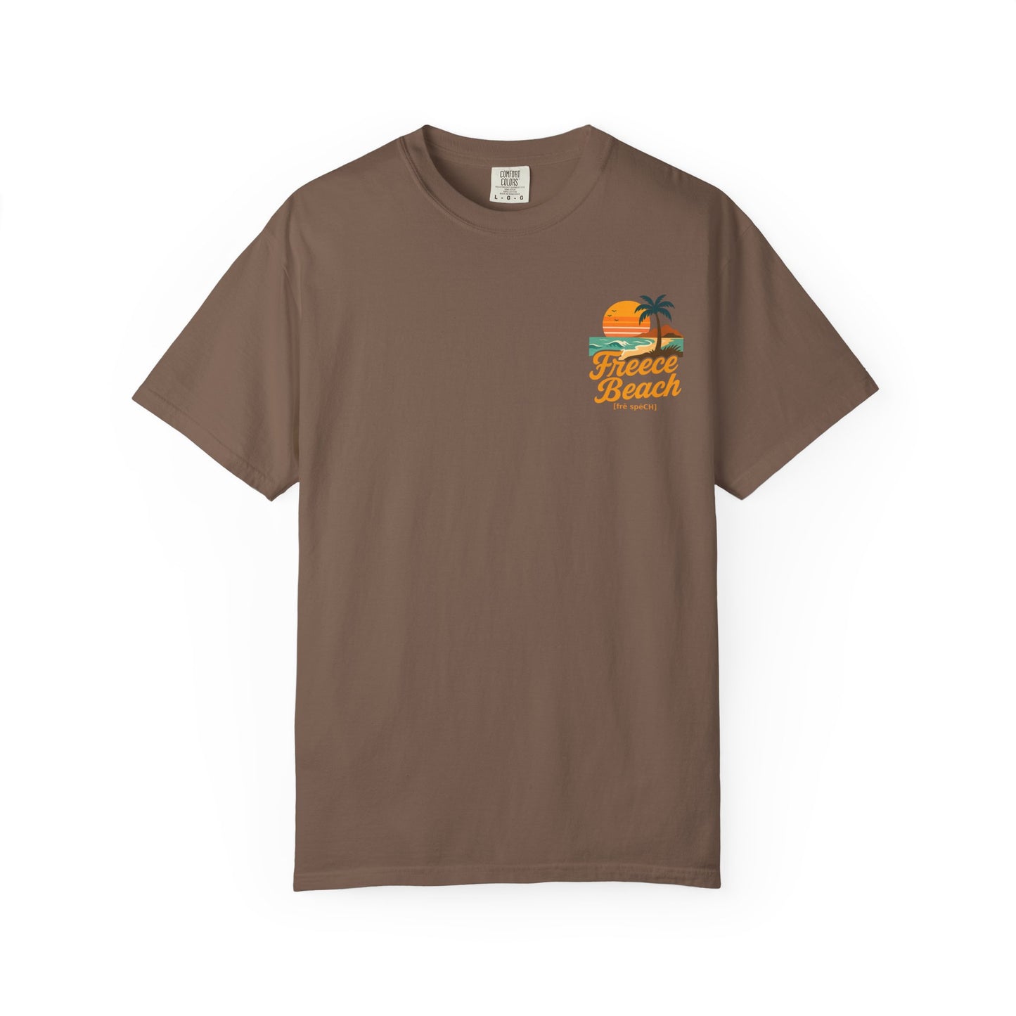 Freece Beach Graphic T-Shirt — Vintage Sunset Logo Tee