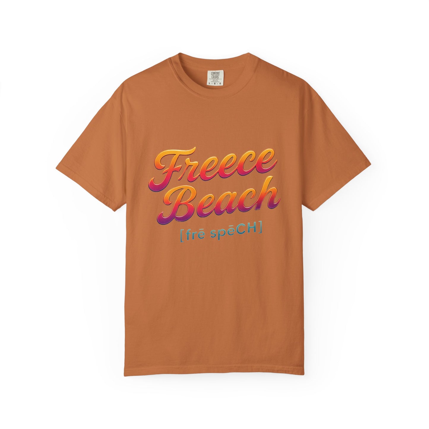 Freece Beach Graphic T‑Shirt — Neon Heat Logo Tee