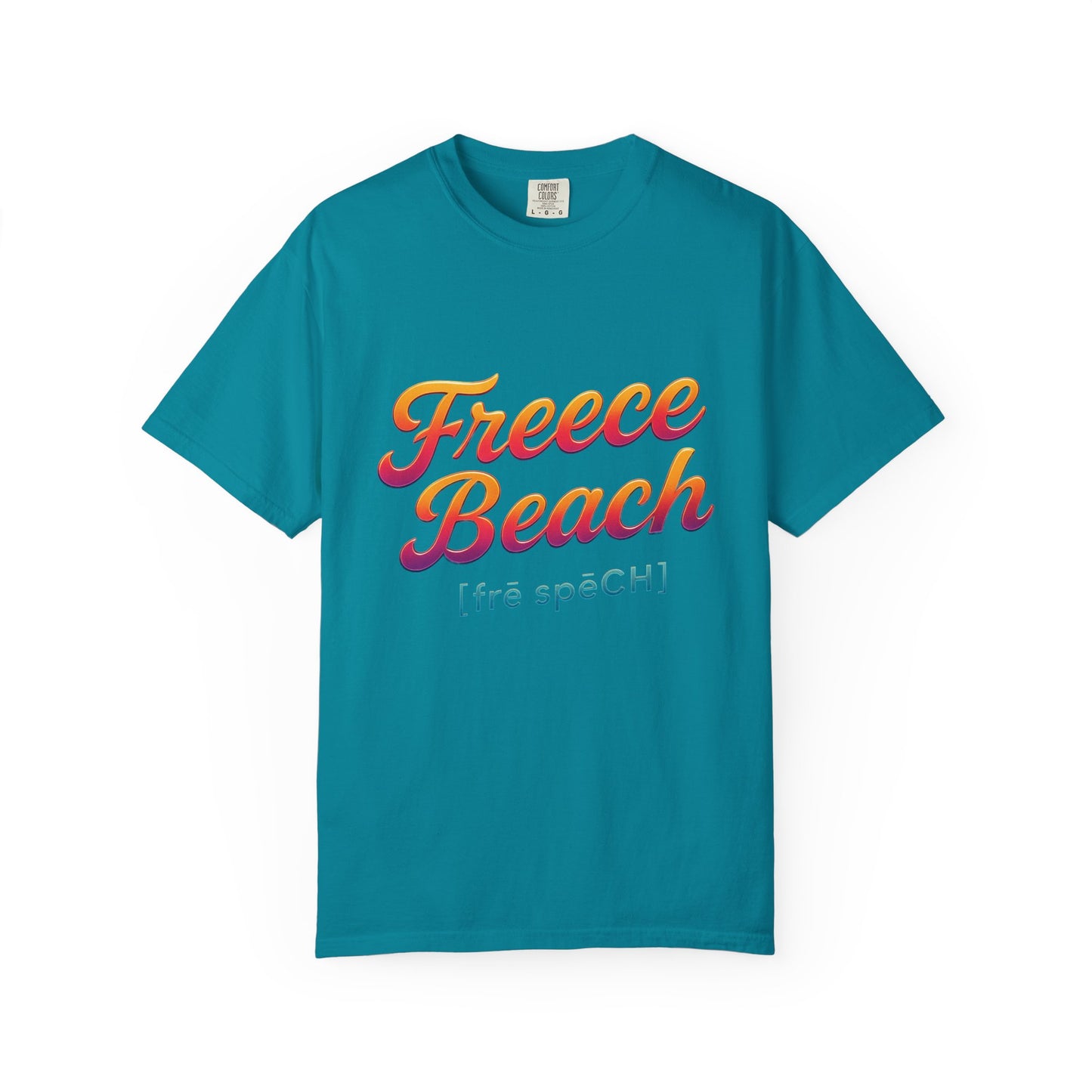Freece Beach Graphic T‑Shirt — Neon Heat Logo Tee