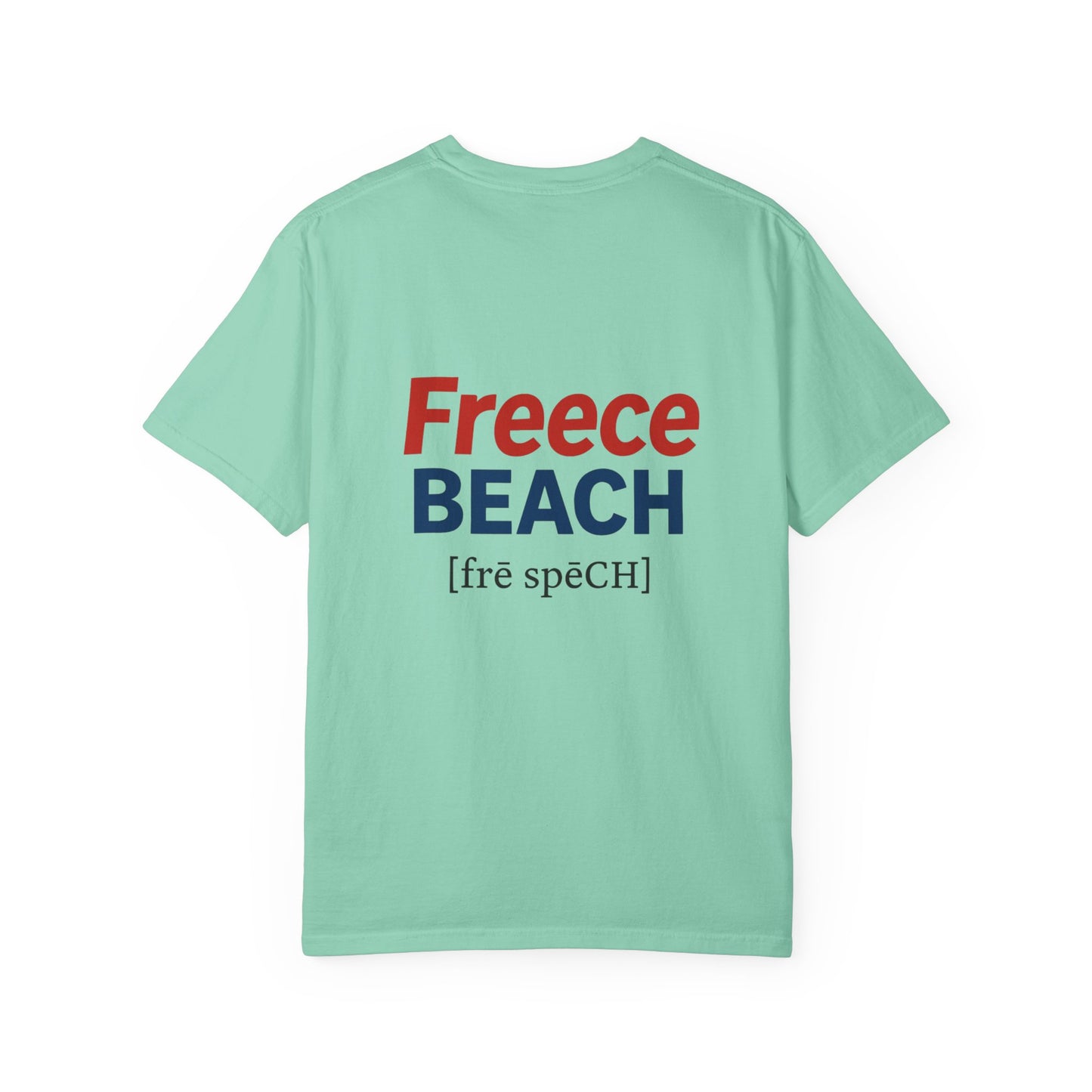 Freece Beach Graphic T-shirt - Bold Patriotic Logo