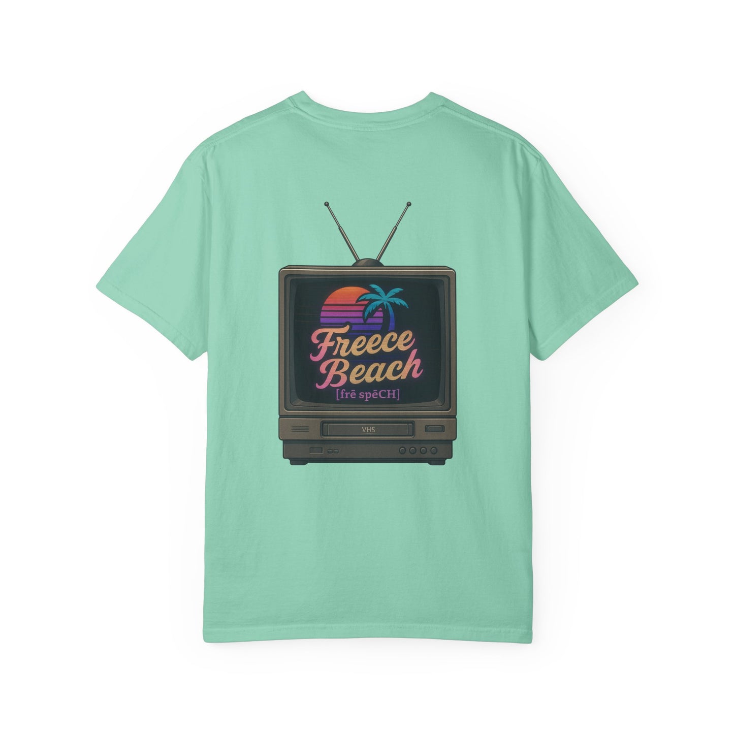 Freece Beach Graphic T-Shirt - Retro TV Logo Tee